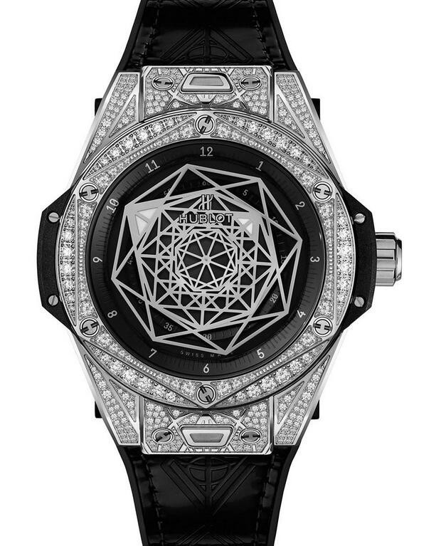 AAA Replica Hublot Big Bang Sang Bleu Steel Pave Watch 465.SS.1117.VR.1704.MXM18